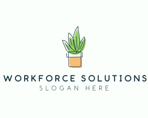 Plant Line Art logo design