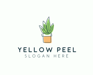 Plant Line Art logo design