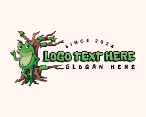 Frog Cartoon Swamp logo