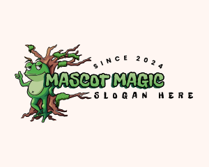 Frog Cartoon Swamp logo design