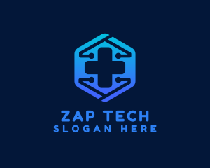 Tech Medical Cross logo design