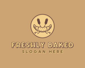 Wheat Croissant Pastry logo design