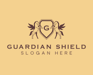 Horse Wing Shield logo design