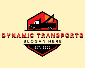 Crane Truck Transport logo design