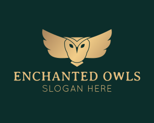 Golden Owl Bird logo