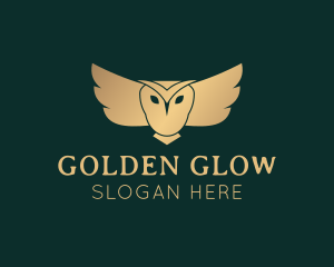 Golden Owl Bird logo design