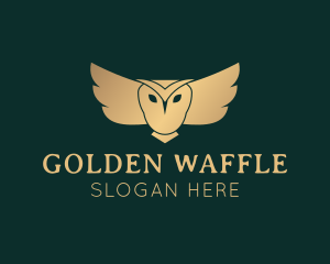 Golden Owl Bird logo design