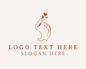 Finger Heart Hand  logo design