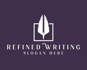 Stationery Feather Quill Writing logo design