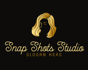 Golden Beauty Hair Stylist Logo