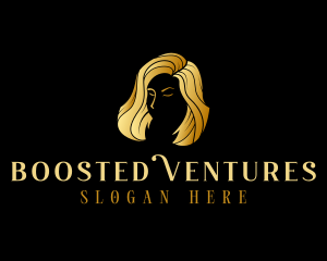 Golden Beauty Hair Stylist logo design