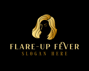 Golden Beauty Hair Stylist logo design