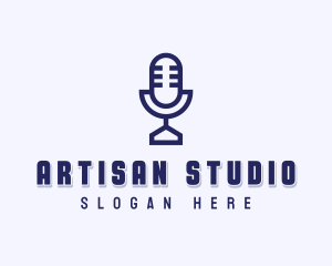 Studio Microphone Podcast logo design