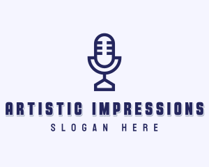 Studio Microphone Podcast logo design