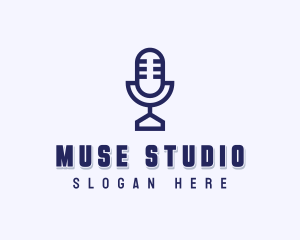 Studio Microphone Podcast logo design