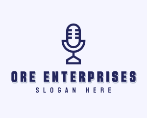 Studio Microphone Podcast logo design