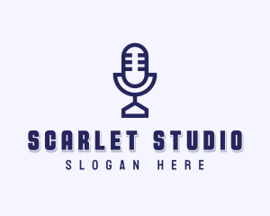 Studio Microphone Podcast logo design