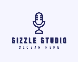 Studio Microphone Podcast logo design