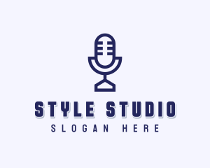 Studio Microphone Podcast logo design