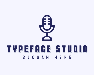 Studio Microphone Podcast logo design