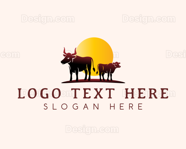 Cow Farm Cattle Logo