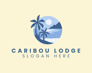 Beach Front Island Resort logo design