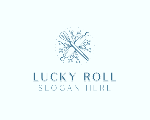 Floral Whisk Rolling Pin logo design