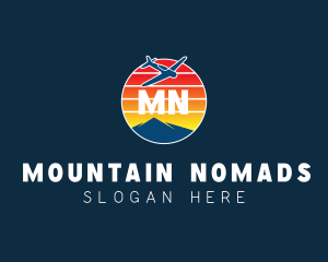 Airplane Mountain Travel logo design