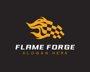 Flaming Flag Racetrack logo design