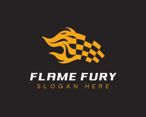 Flaming Flag Racetrack logo design