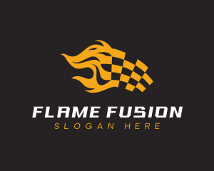 Flaming Flag Racetrack logo design