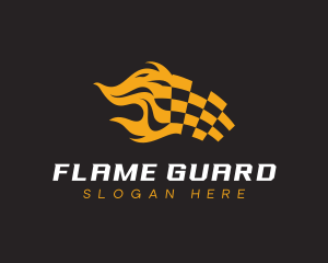 Flaming Flag Racetrack logo design