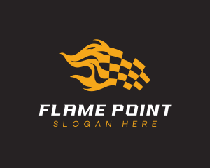 Flaming Flag Racetrack logo design