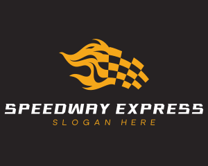 Flaming Flag Racetrack logo design