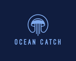 Ocean Jellyfish Tentacles logo design