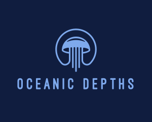 Ocean Jellyfish Tentacles logo design