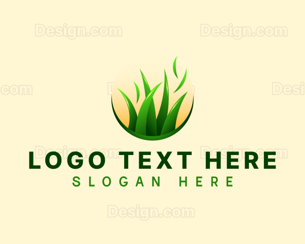 Lawn Grass Landscaping Logo