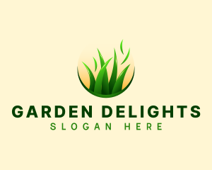 Lawn Grass Landscaping logo design