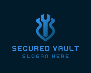 Wrench Shield Security logo design