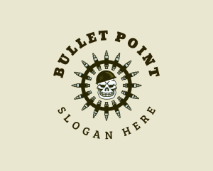 Military Skull Bullets logo design