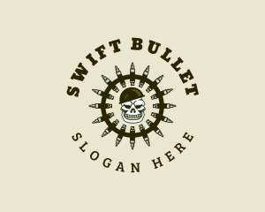 Military Skull Bullets logo design