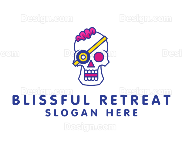 Modern Punk Skull Logo