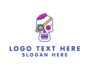 Modern Punk Skull logo design