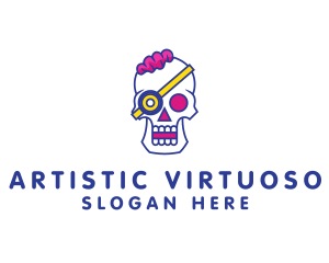 Modern Punk Skull logo design