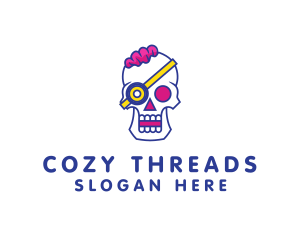 Modern Punk Skull logo design