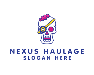 Modern Punk Skull logo design