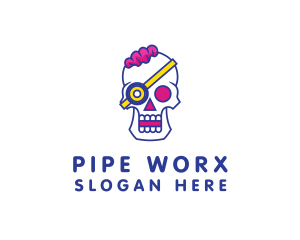 Modern Punk Skull logo design