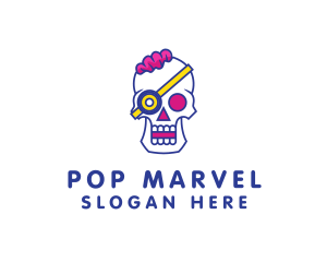 Modern Punk Skull logo design