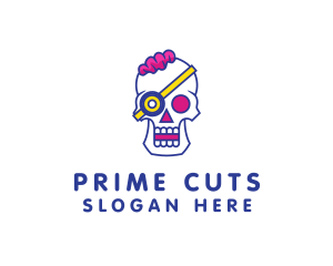 Modern Punk Skull logo design