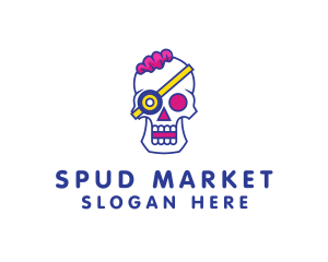 Modern Punk Skull logo design